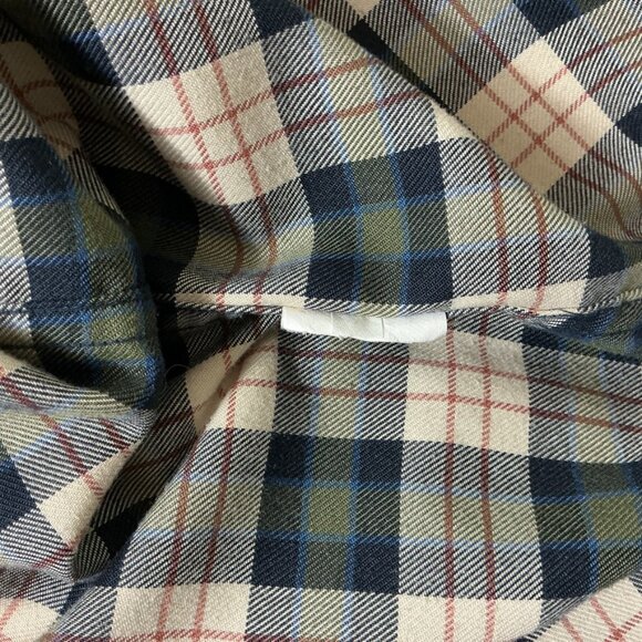 Fjallraven Men's Slim Fit Button Down Ivory, Red, Blue & Green Flannel Shirt M - Picture 5 of 5